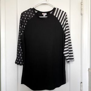 LulaRoe Americana Randy Black & White Stars